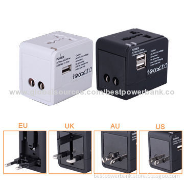 5V/2.1A Dual-USB Universal Travel Chargers with UK/US/AU/EU Plug Available